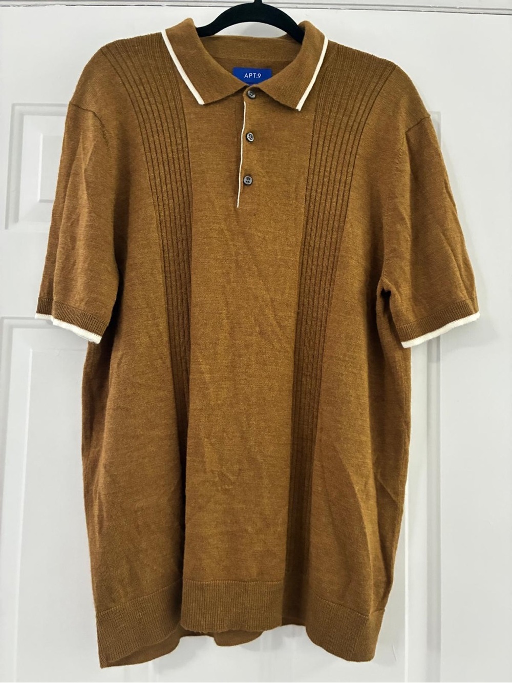 Apt. 9 Men's Camel Brown Polo with White Trim
